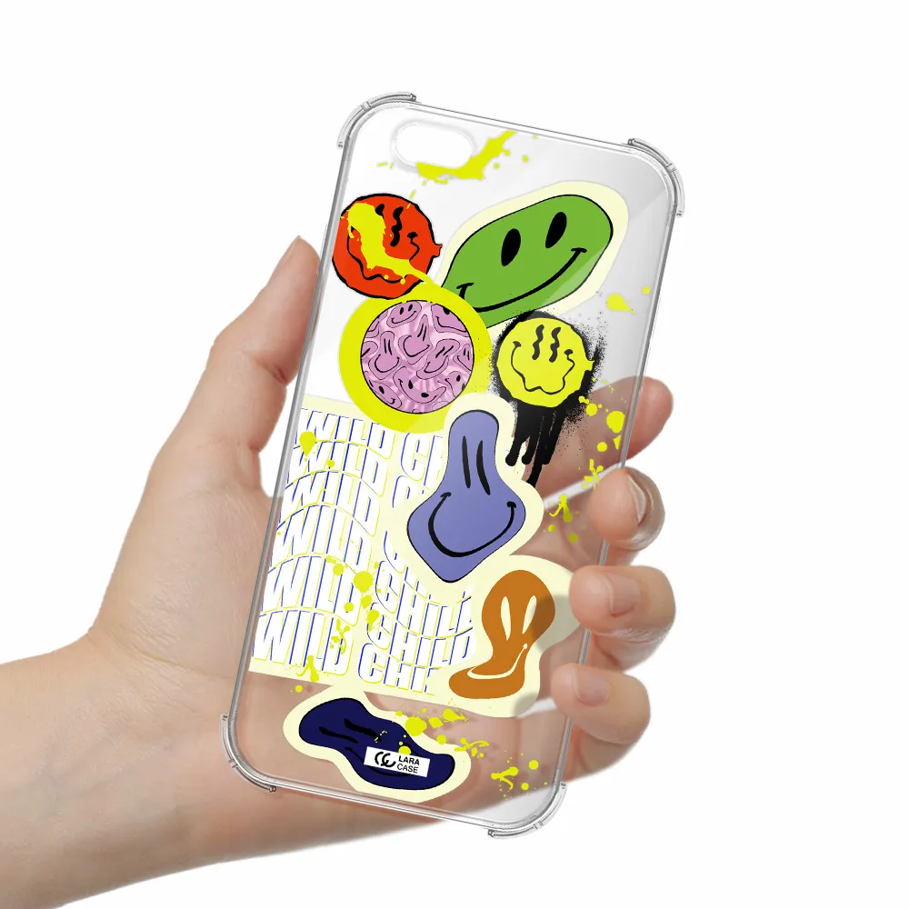 Colorful Emojis Apple iPhone 6 s plus Clear PC Case