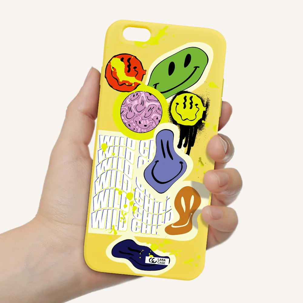 Colorful Emojis Apple iPhone 6 s plus Silicone canary yellow Case