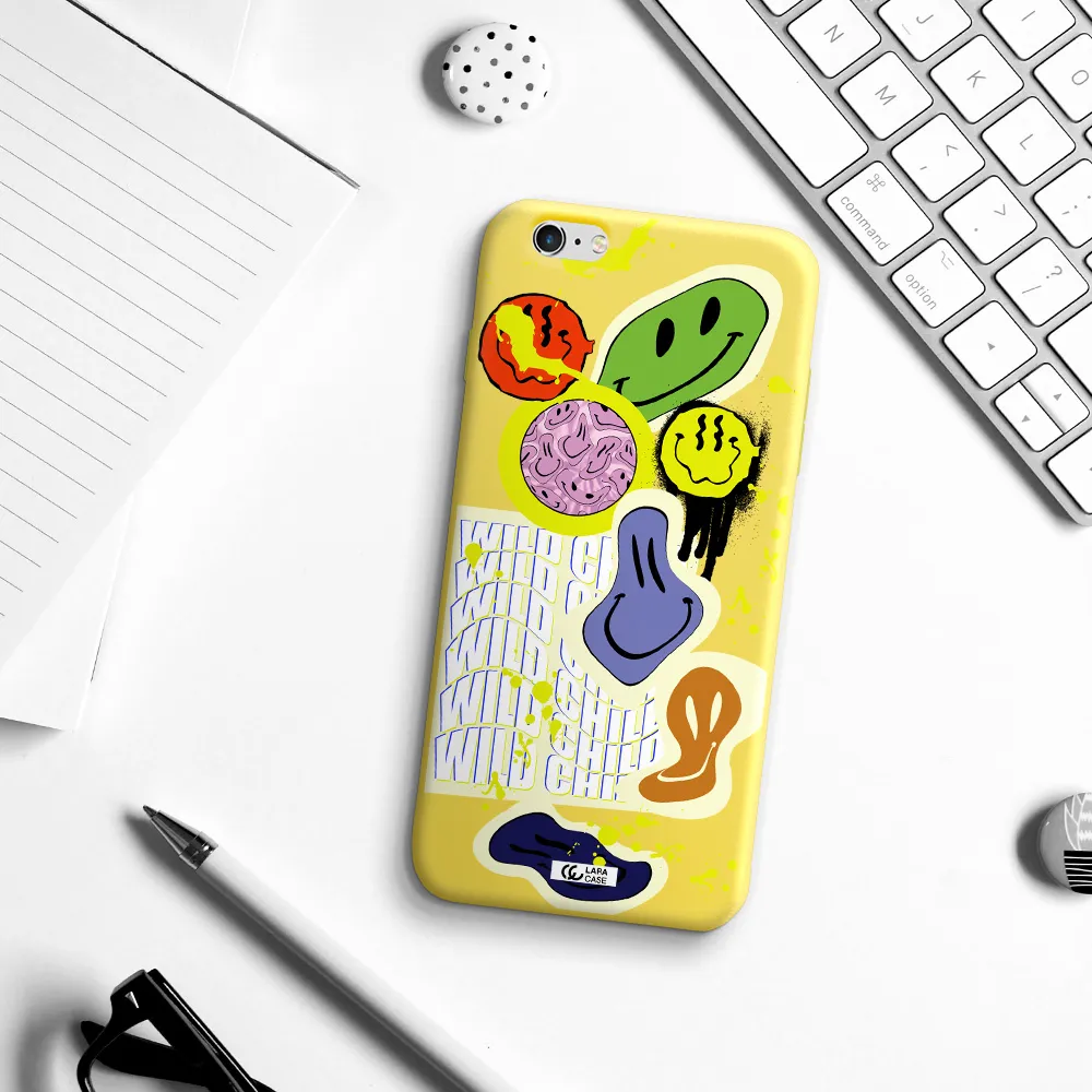 Colorful Emojis Apple iPhone 6 s plus Silicone canary yellow Case