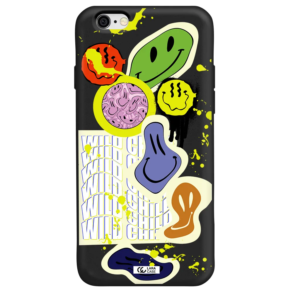 Colorful Emojis Apple iPhone 6 Silicone black Case