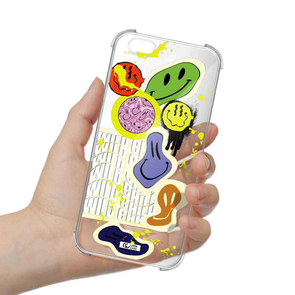 Colorful Emojis Apple iPhone 6S Clear PC Case