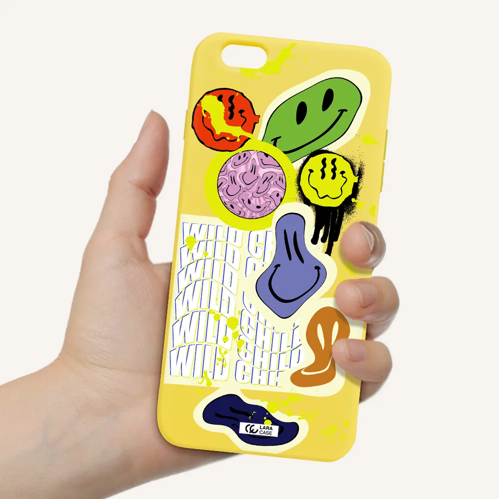 Colorful Emojis Apple iPhone 6S Silicone canary yellow Case