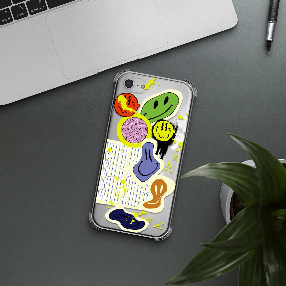 Colorful Emojis Apple iPhone 7 Clear PC Case
