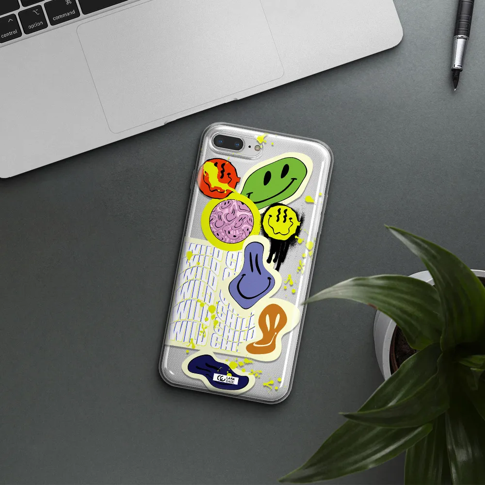 Colorful Emojis Apple iPhone 7 plus Clear TPU Case