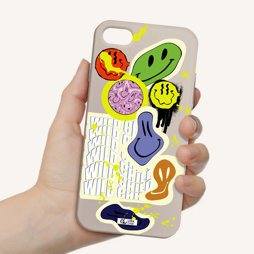 Colorful Emojis Apple iPhone 8 Silicone Stone Case