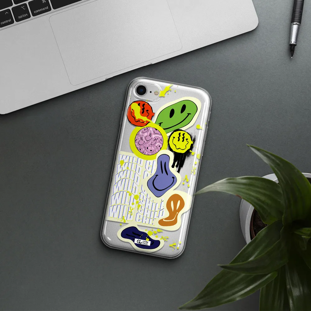 Colorful Emojis Apple Iphone Se 2020 Clear Tpu Case