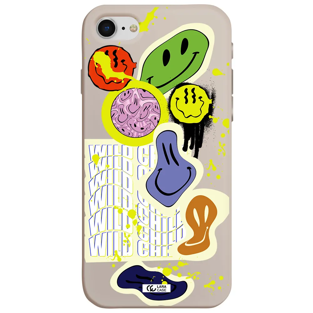 Colorful Emojis Apple iPhone se 2020 Silicone Stone Case