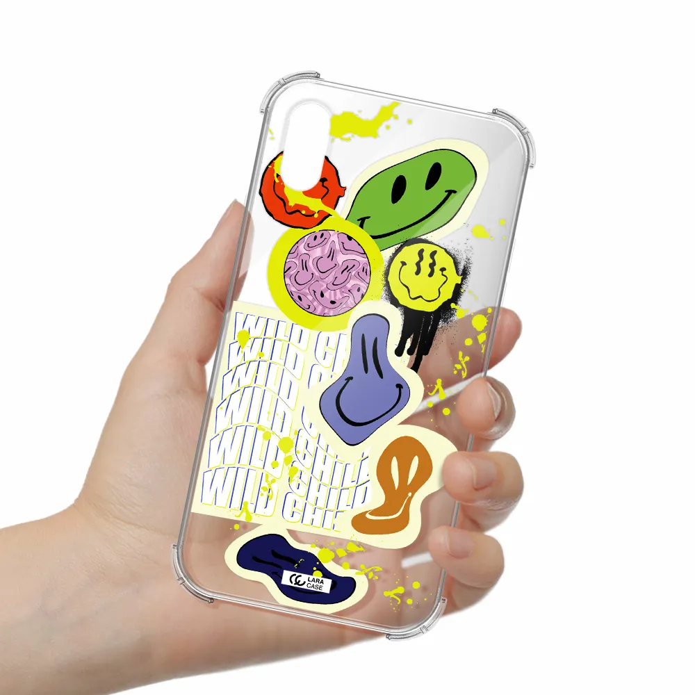 Colorful Emojis Apple iPhone X Clear PC Case
