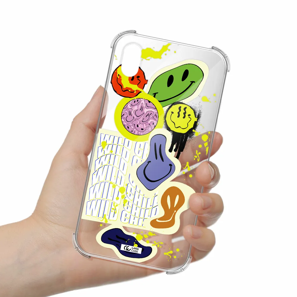 Colorful Emojis Apple iPhone XR Clear PC Case