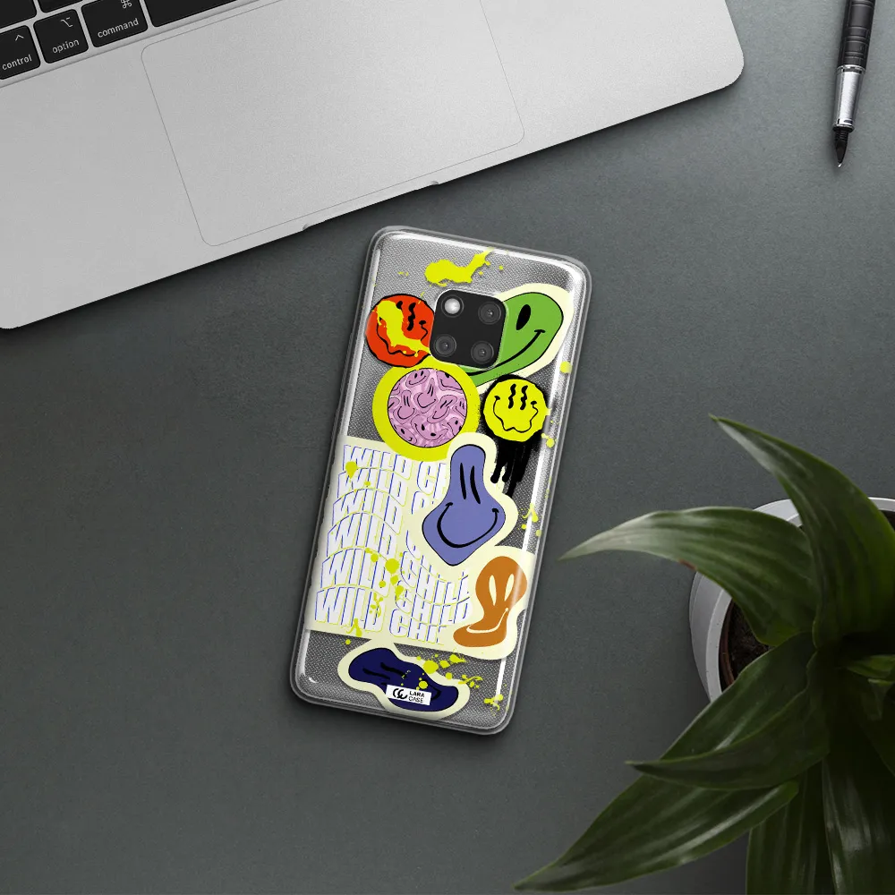Colorful Emojis Huawei Mate 20 Pro Clear TPU Case