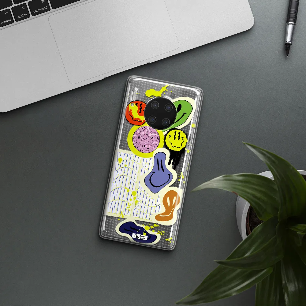 Colorful Emojis Huawei Mate 30 Pro Clear TPU Case
