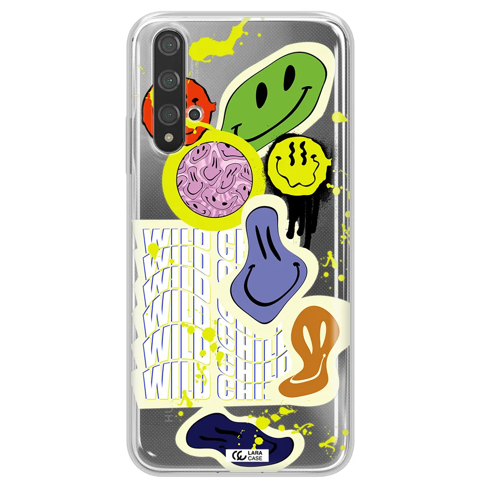 Colorful Emojis Huawei Nova 5t Clear TPU Case