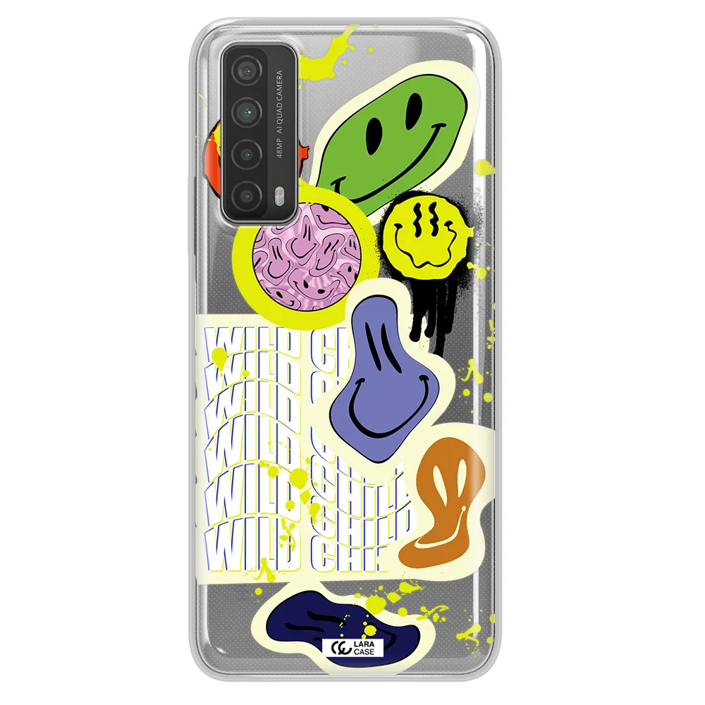 Colorful Emojis Huawei P Smart 2021 Clear TPU Case