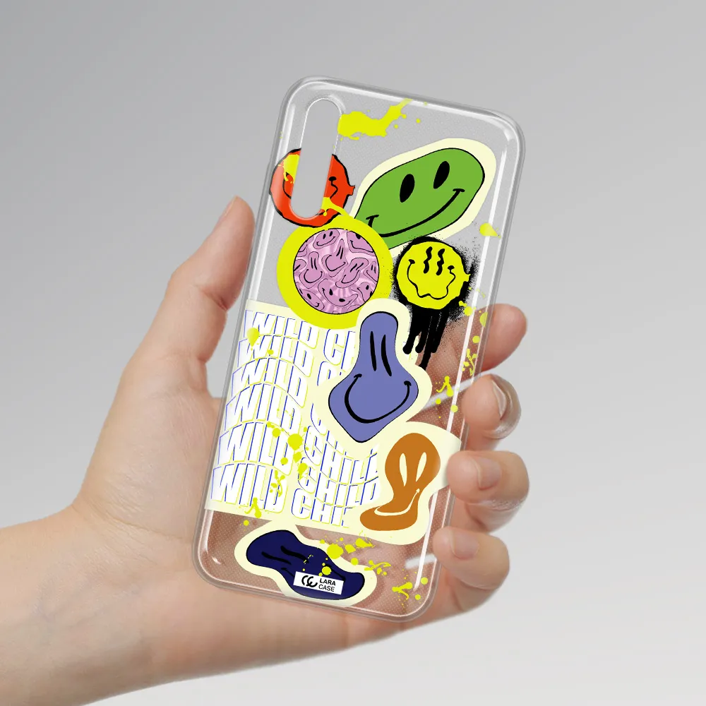 Colorful Emojis Huawei P Smart S Clear TPU Case