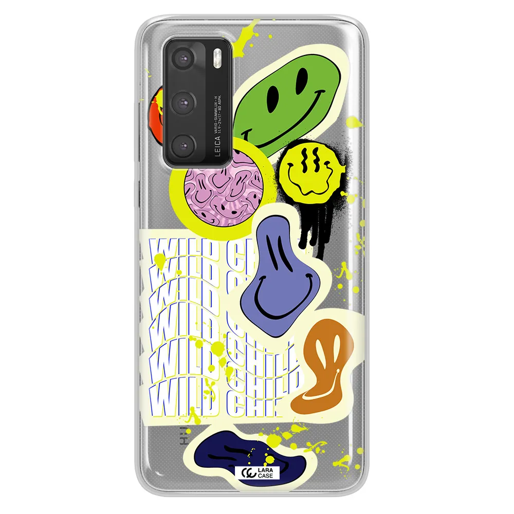 Colorful Emojis Huawei P40 Clear TPU Case