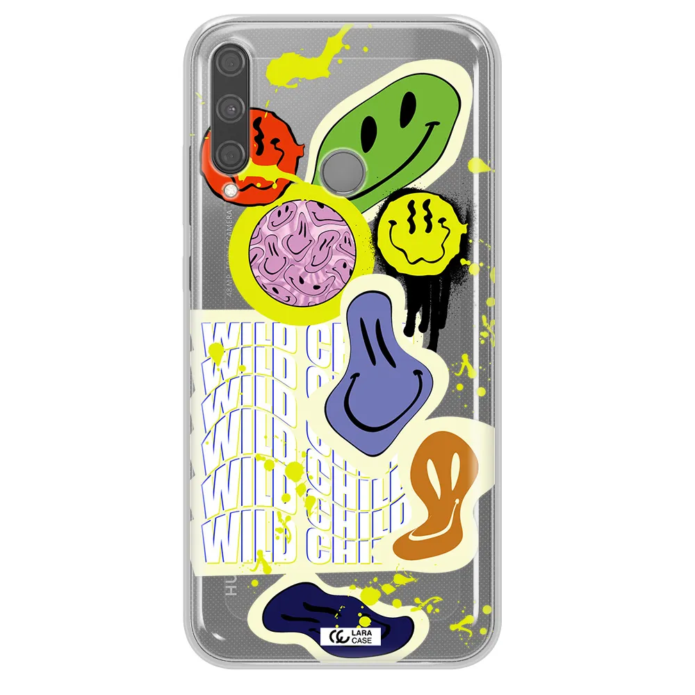 Colorful Emojis Huawei P40 Lite E Clear TPU Case