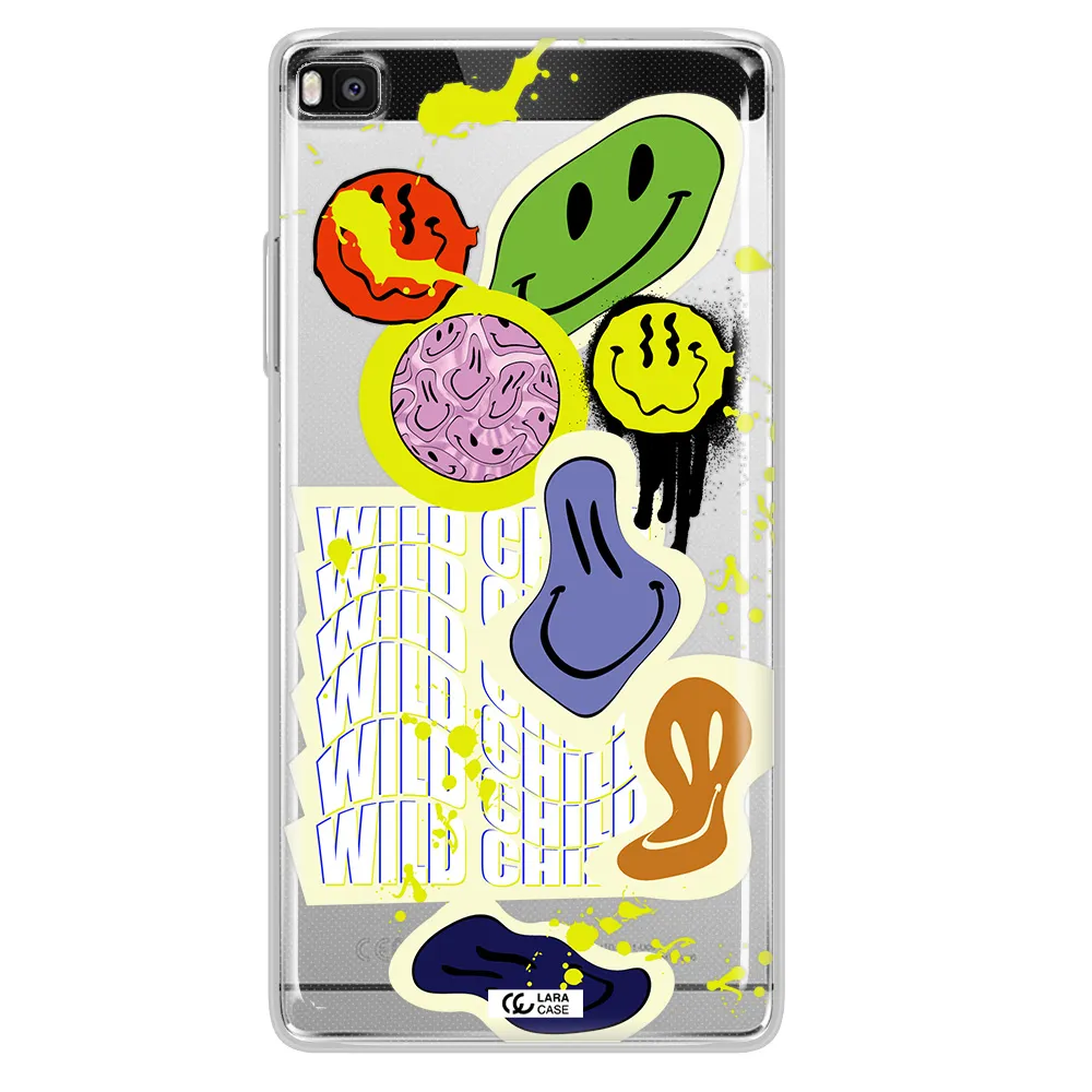Colorful Emojis Huawei P8 Clear TPU Case