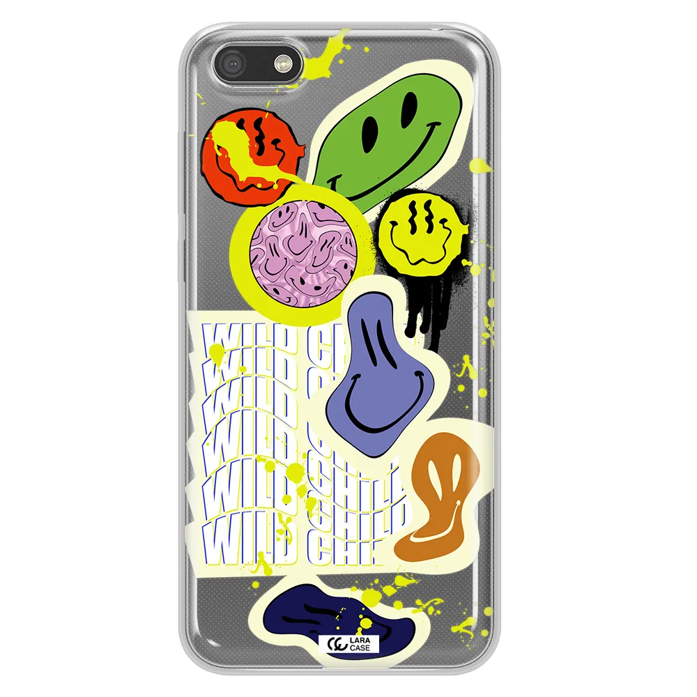 Colorful Emojis Huawei Y5 2018 Clear TPU Case
