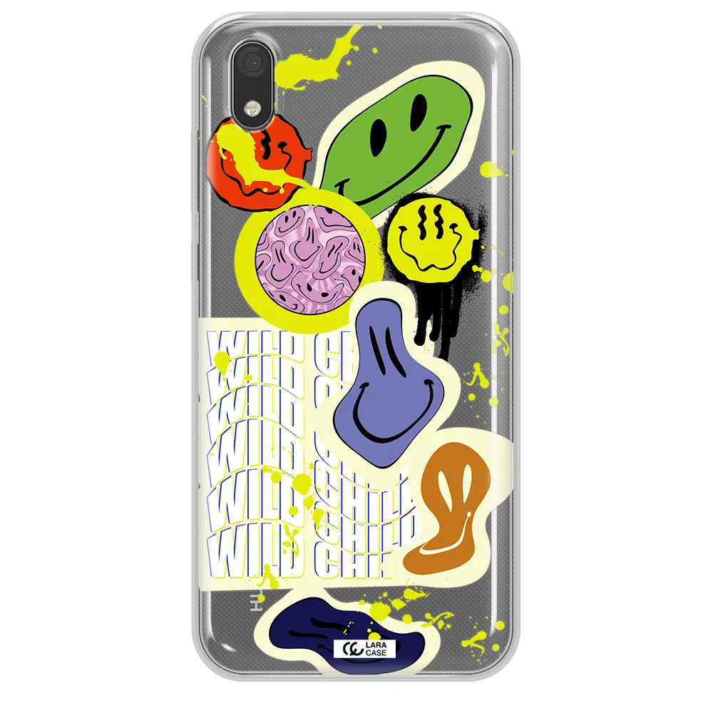 Colorful Emojis Huawei Y5 2019 Clear TPU Case