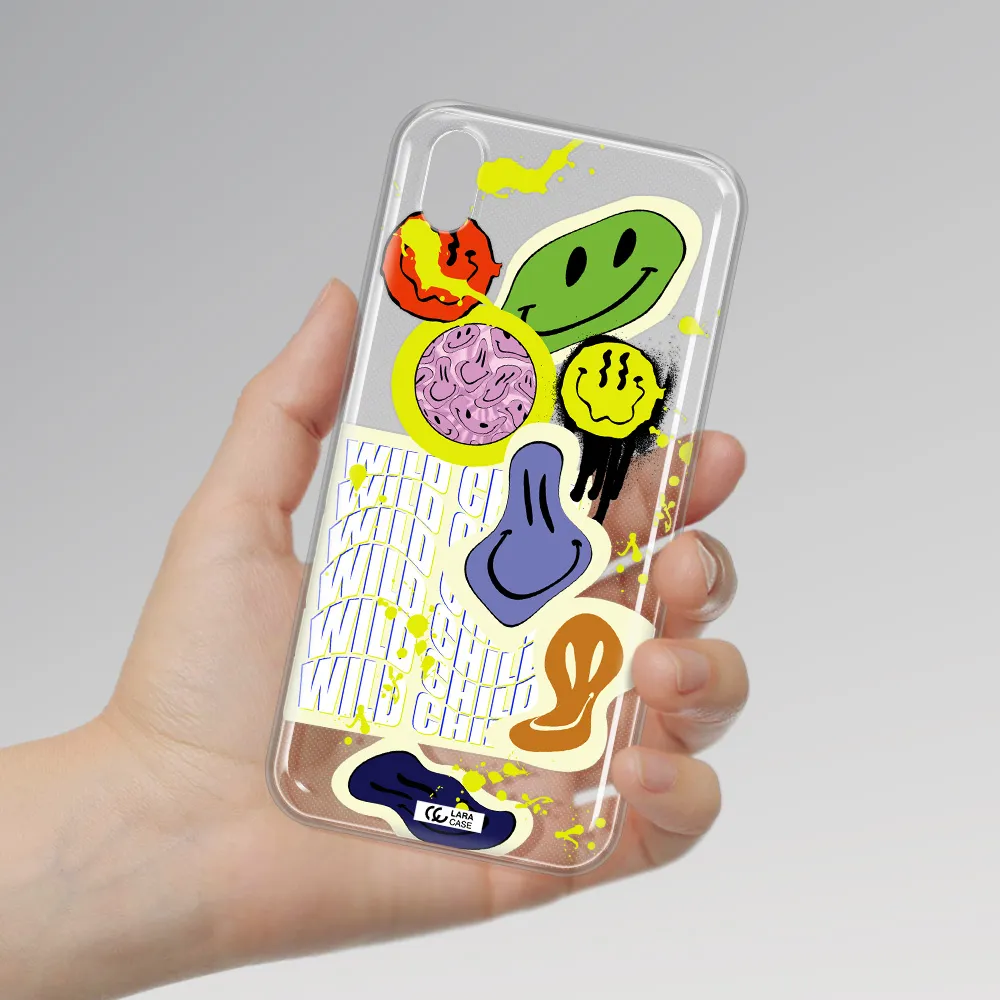 Colorful Emojis Huawei Y5 2019 Clear TPU Case
