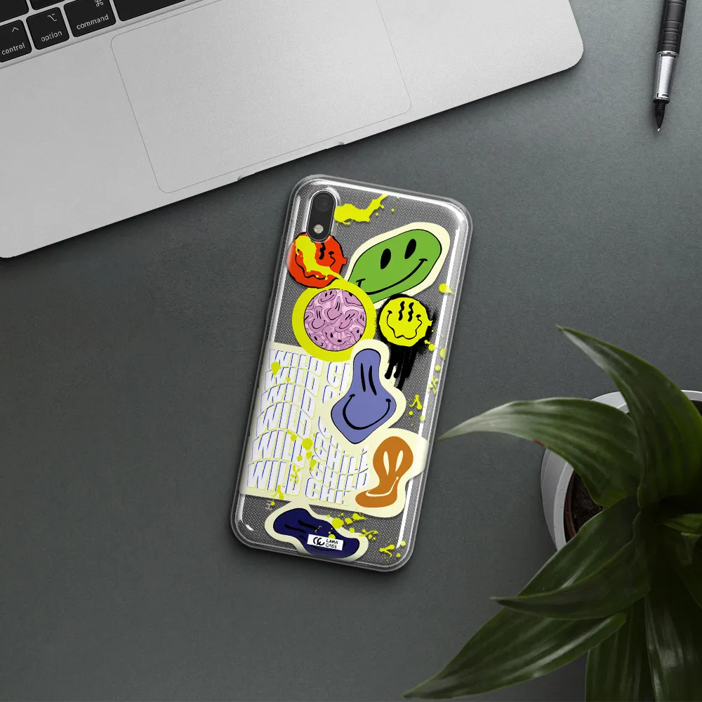 Colorful Emojis Huawei Y5 2019 Clear TPU Case