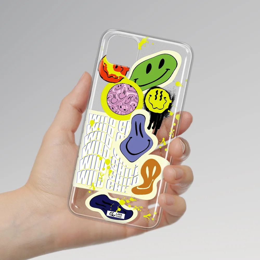 Colorful Emojis Huawei Y5P Clear TPU Case