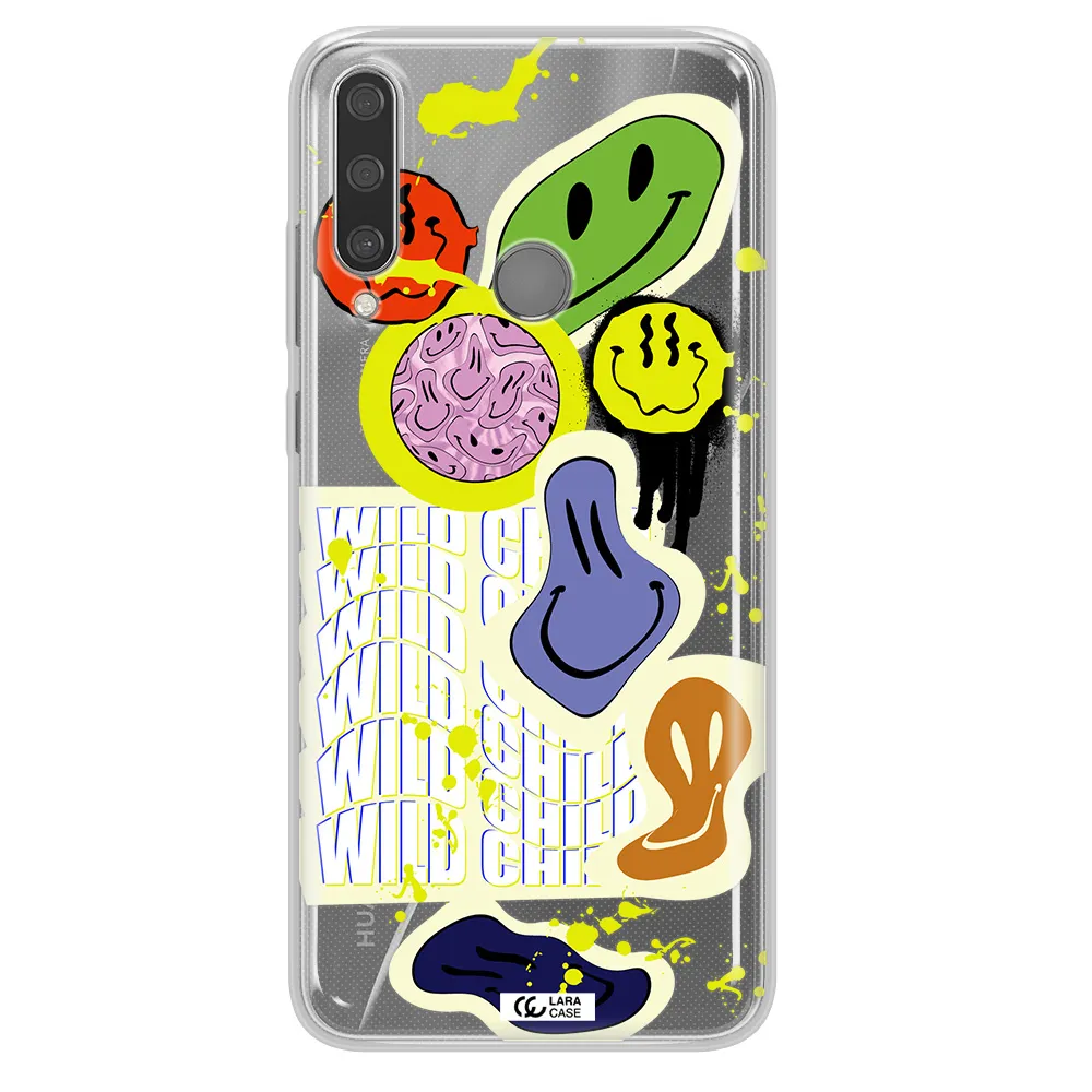Colorful Emojis Huawei Y6P Clear TPU Case