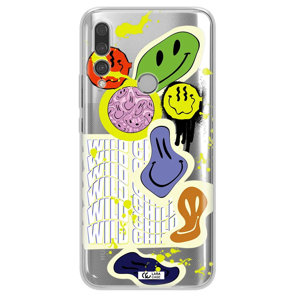 Colorful Emojis Huawei Y9 Prime 2019 Clear TPU Case