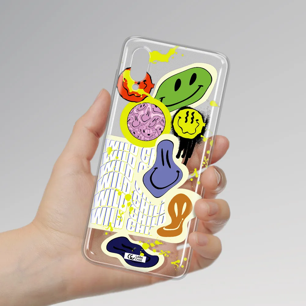 Colorful Emojis Samsung A02 Clear TPU Case