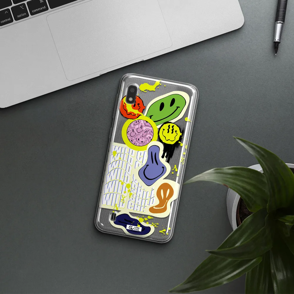 Colorful Emojis Samsung A10 Clear TPU Case
