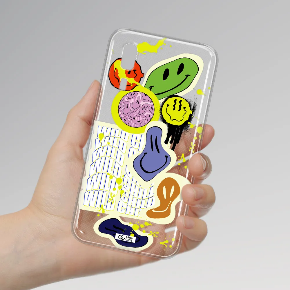 Colorful Emojis Samsung A2 Core Clear TPU Case