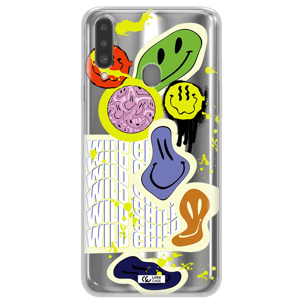 Colorful Emojis Samsung A20S Clear TPU Case