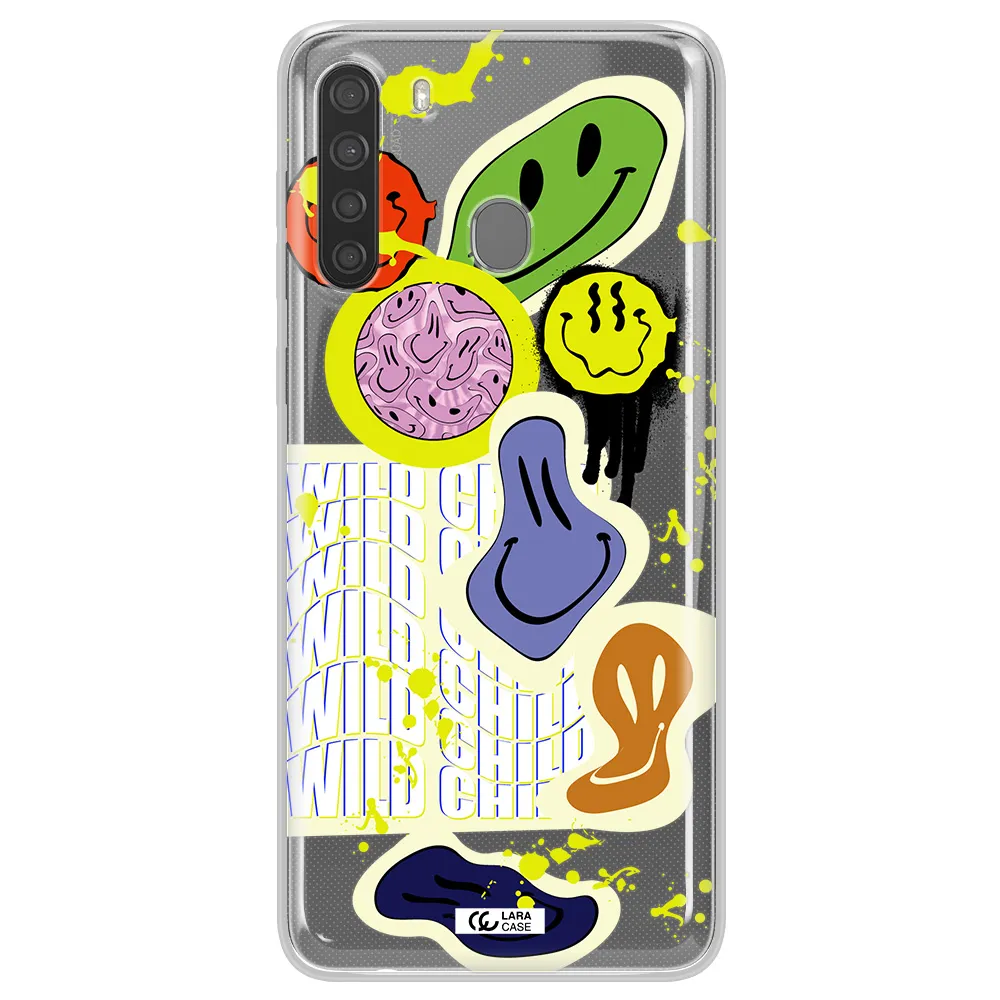 Colorful Emojis Samsung A21 Clear TPU Case