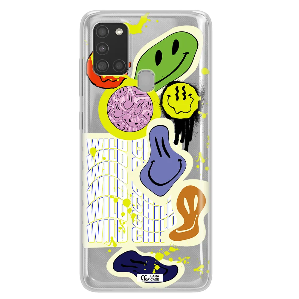 Colorful Emojis Samsung A21S Clear TPU Case