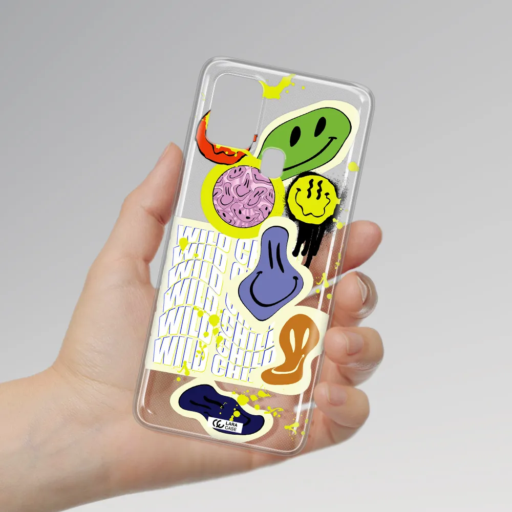 Colorful Emojis Samsung A21S Clear TPU Case