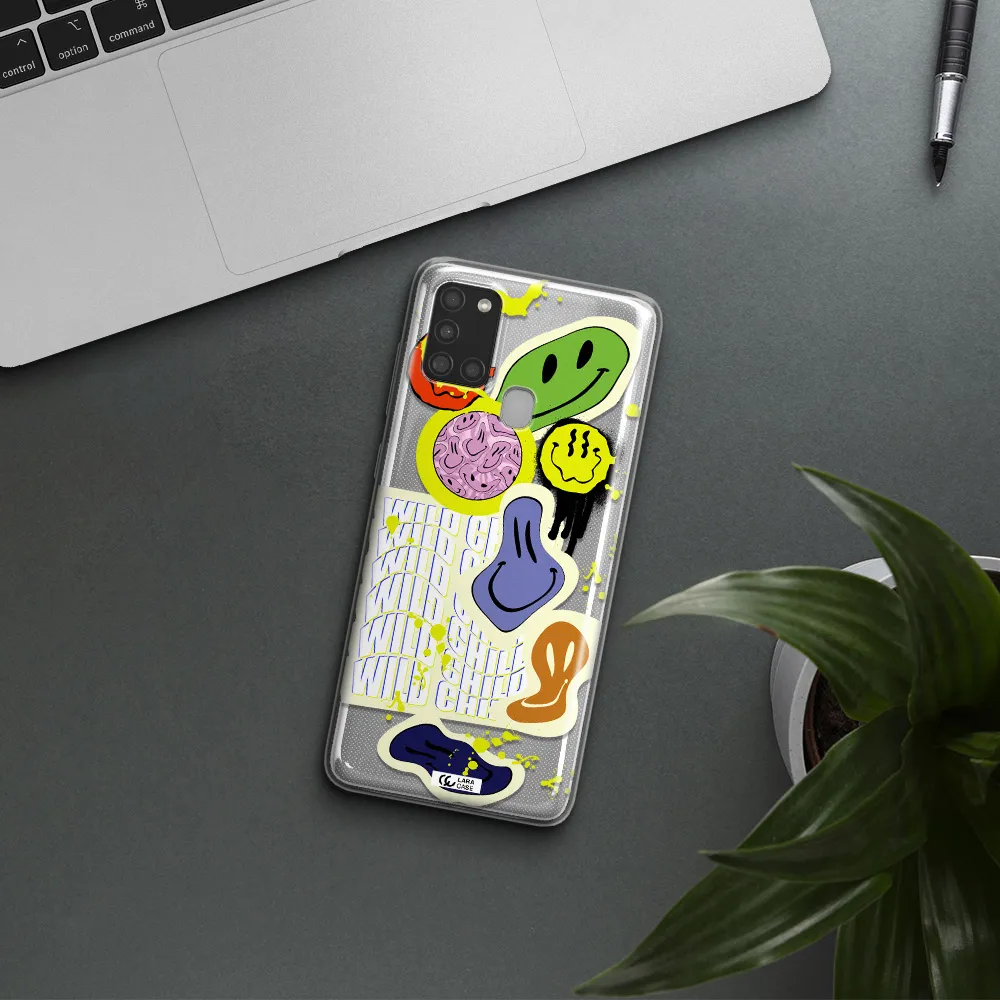 Colorful Emojis Samsung A21S Clear TPU Case