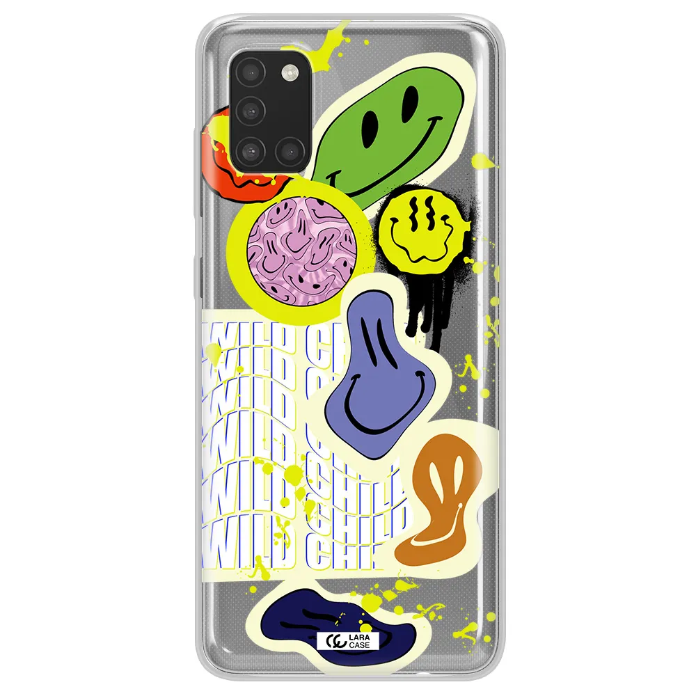 Colorful Emojis Samsung A31 Clear TPU Case