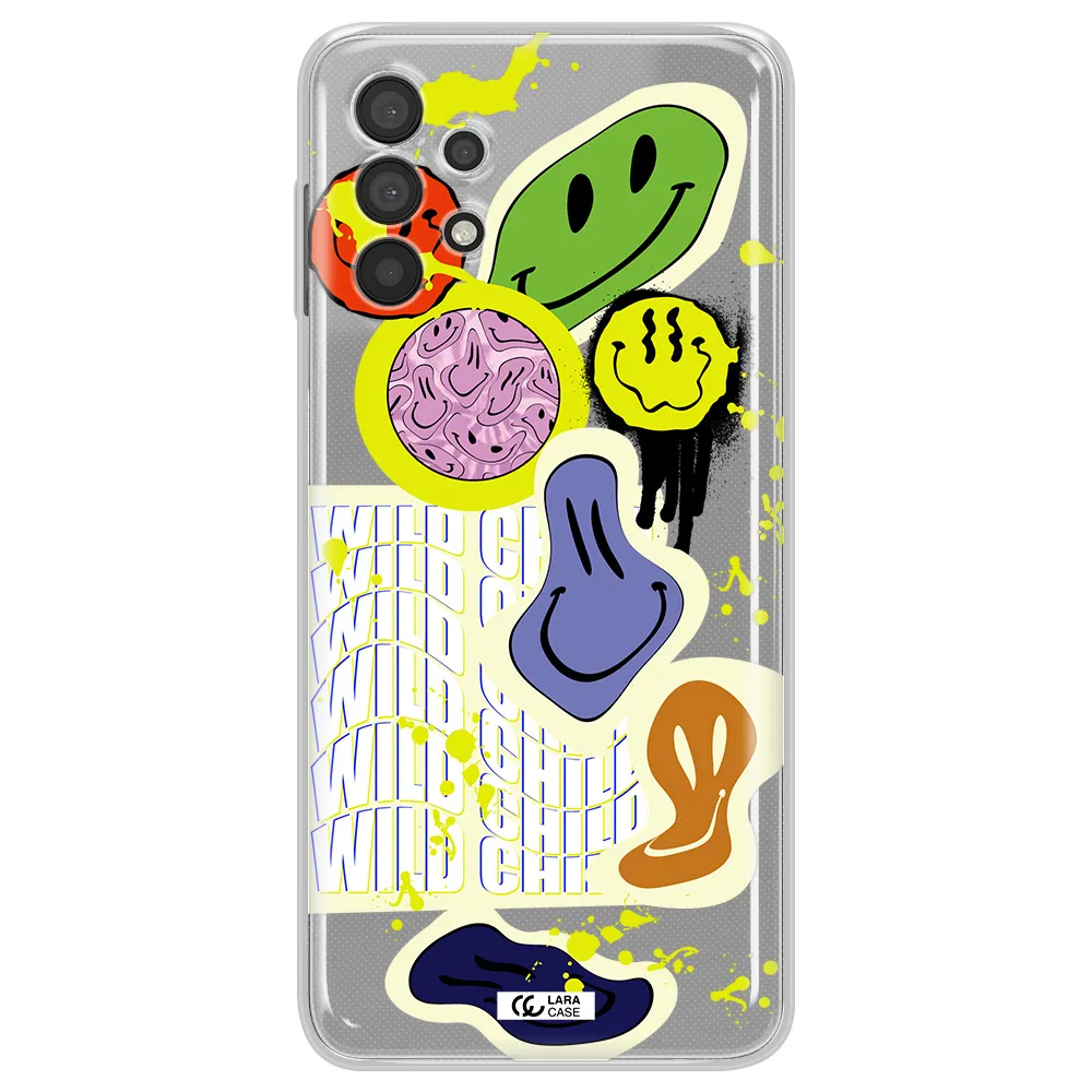 Colorful Emojis Samsung A32 Clear TPU Case