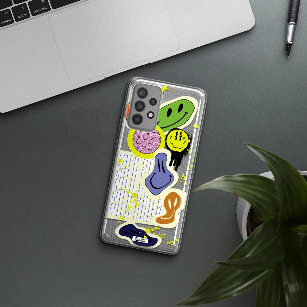 Colorful Emojis Samsung A52 Clear TPU Case