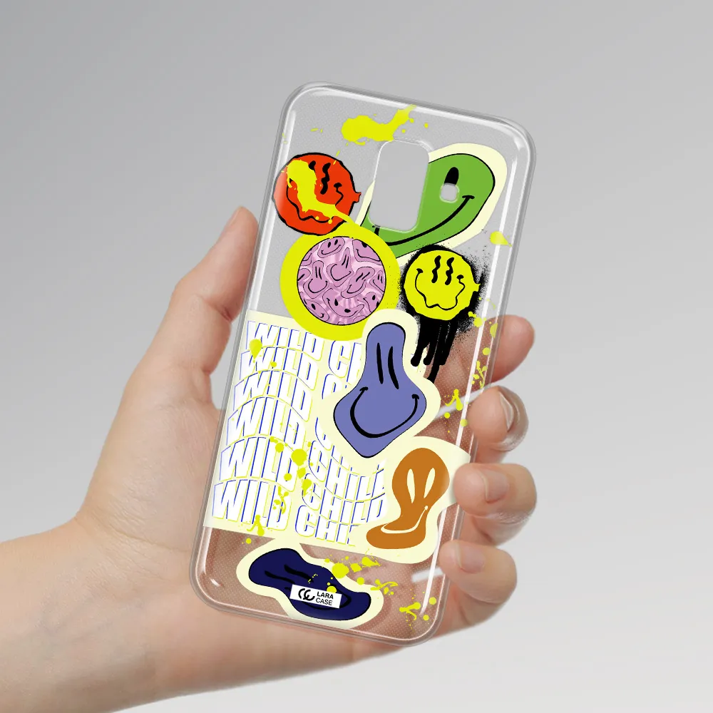 Colorful Emojis Samsung A6 Clear TPU Case