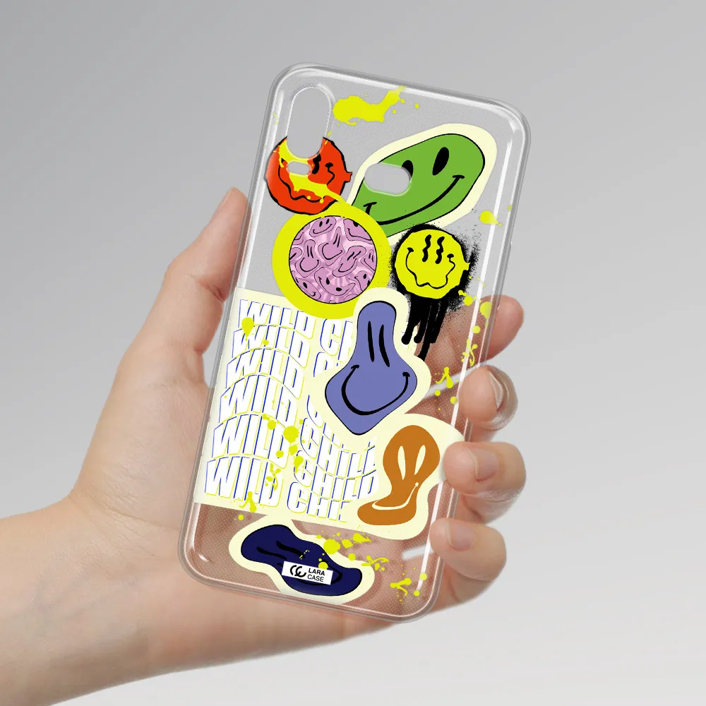 Colorful Emojis Samsung A6S Clear TPU Case