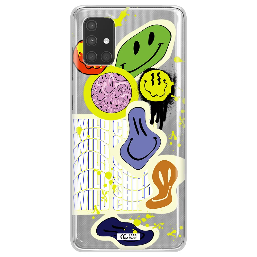 Colorful Emojis Samsung A71 Clear TPU Case