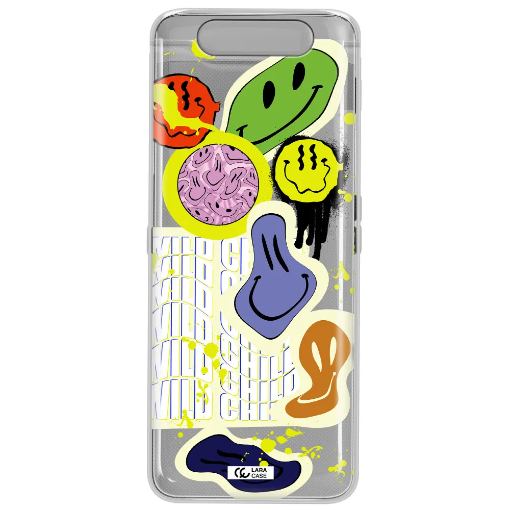 Colorful Emojis Samsung A80 Clear TPU Case