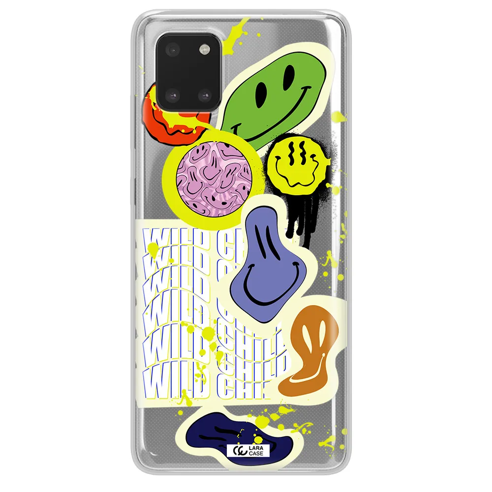 Colorful Emojis Samsung A81 Clear TPU Case