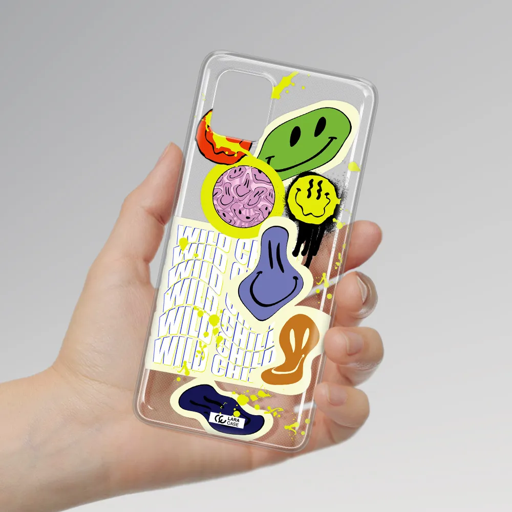 Colorful Emojis Samsung A81 Clear TPU Case