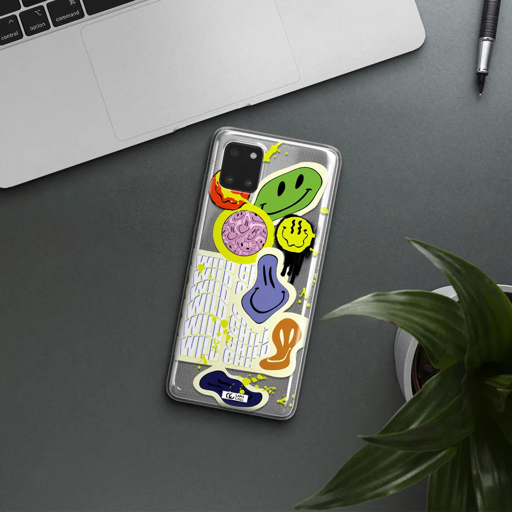Colorful Emojis Samsung A81 Clear TPU Case