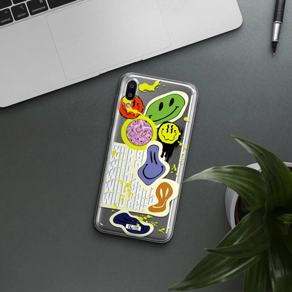 Colorful Emojis Samsung M10 Clear TPU Case