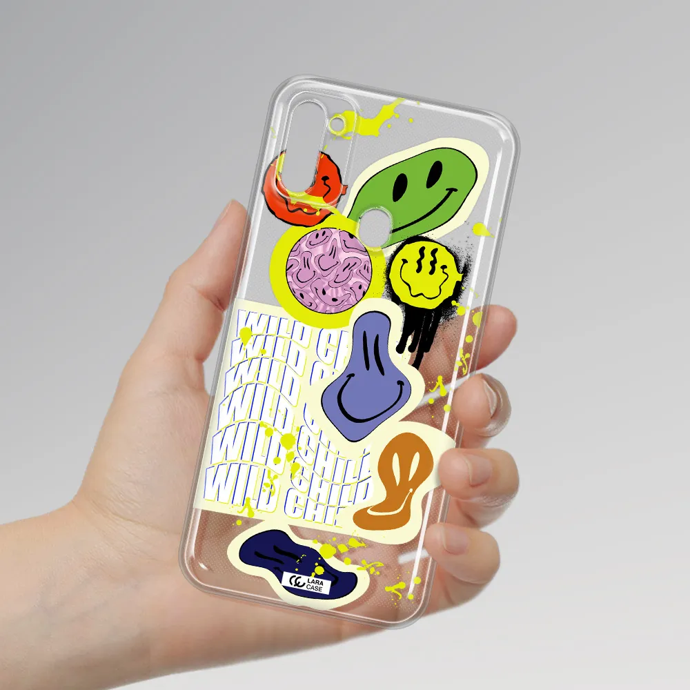 Colorful Emojis Samsung M11 Clear TPU Case