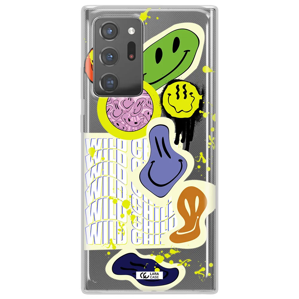 Colorful Emojis Samsung Note 20 Ultra Clear TPU Case