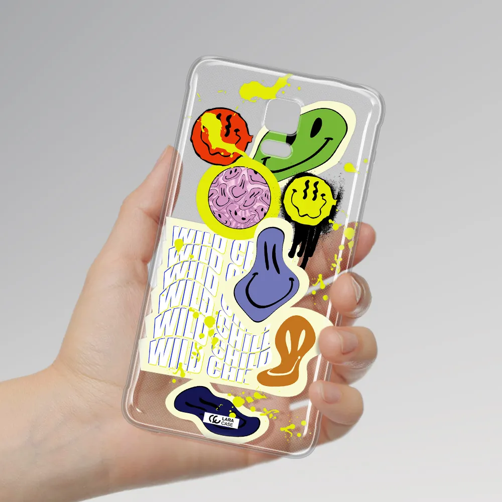 Colorful Emojis Samsung Note 4 Clear TPU Case